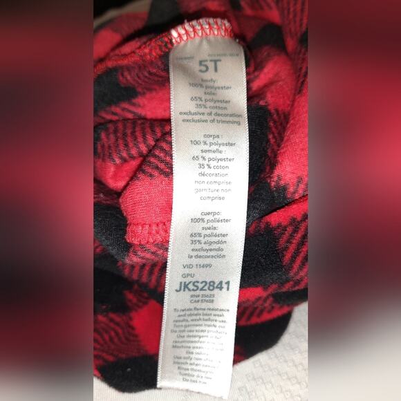 Carter's Footed Footie Pajamas RED BLACK BUFFALO PLAID Polar Bear Lumberjack 5 - Picture 13 of 15